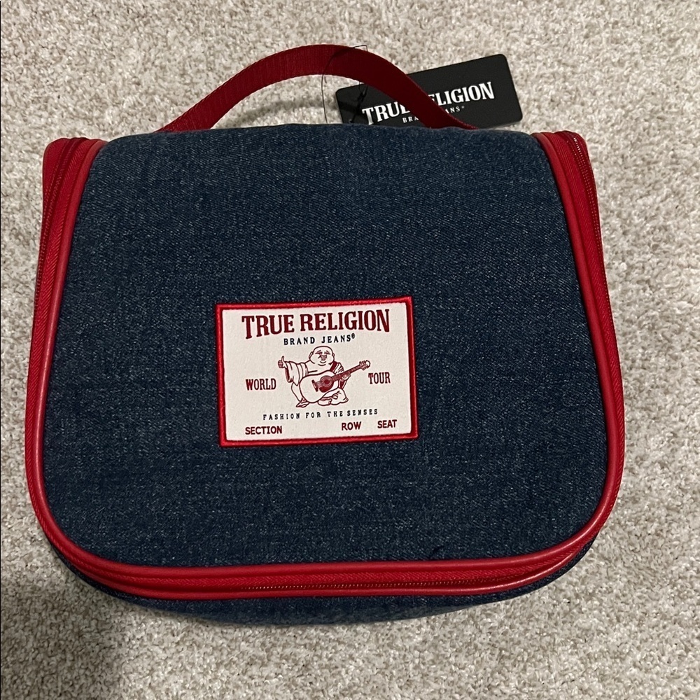 True Religion Denim and Red Toiletry Bag - Picture 2 of 5